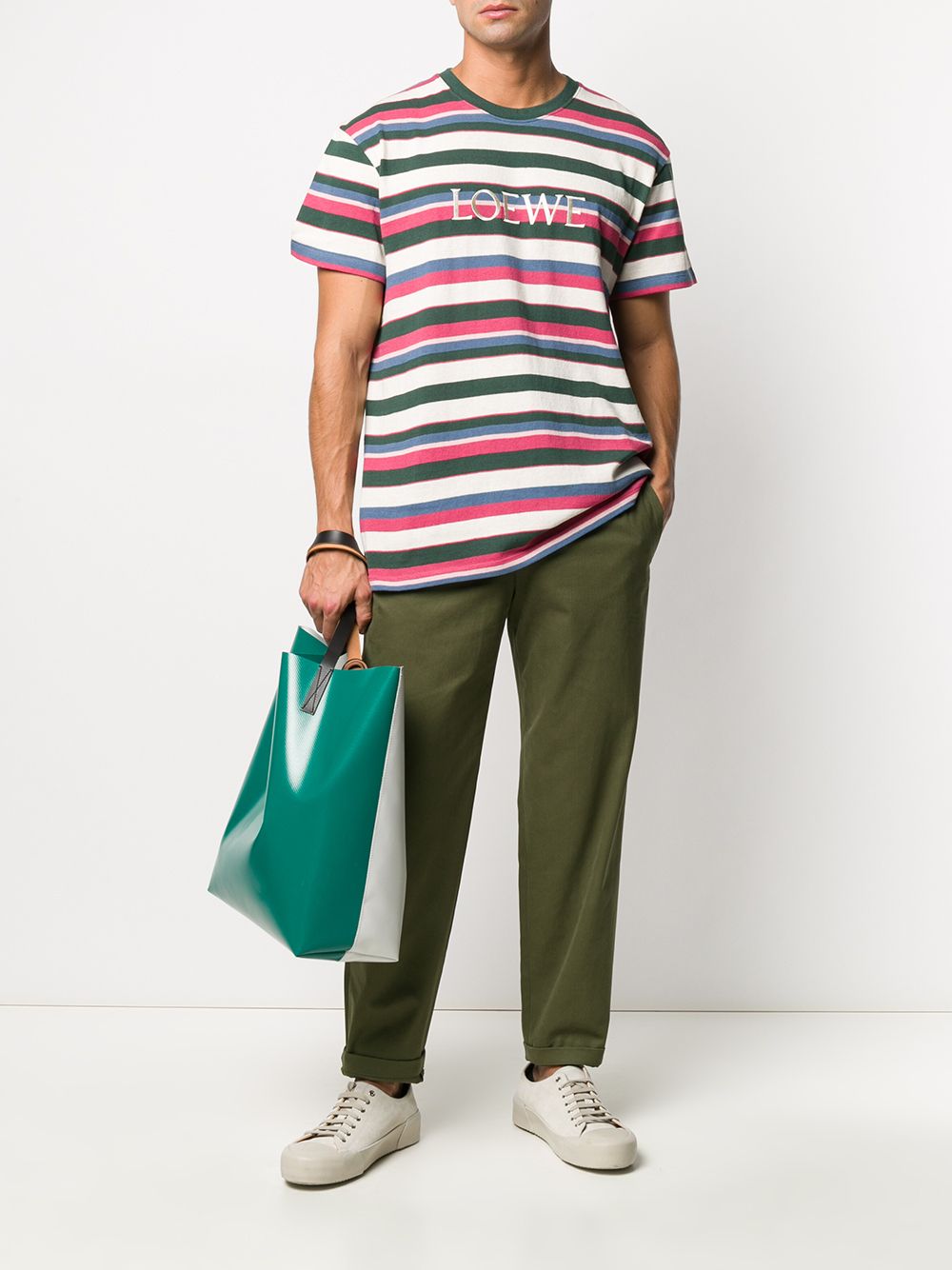 фото Loewe embroidered striped t-shirt