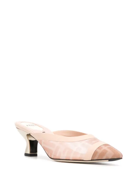 FENDI COLIBRÌ FF MOTIF MESH MULES