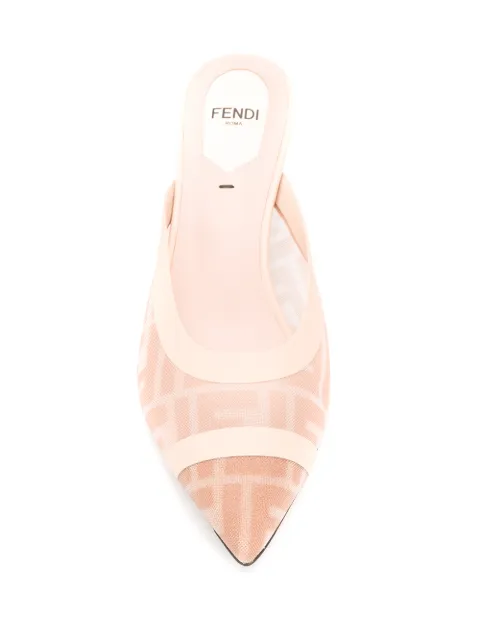 FENDI COLIBRÌ FF MOTIF MESH MULES