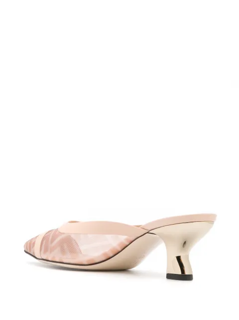 FENDI COLIBRÌ FF MOTIF MESH MULES