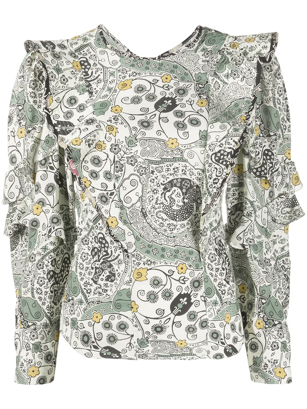 Isabel Marant Étoile Constance Floral-print Blouse In 大地色