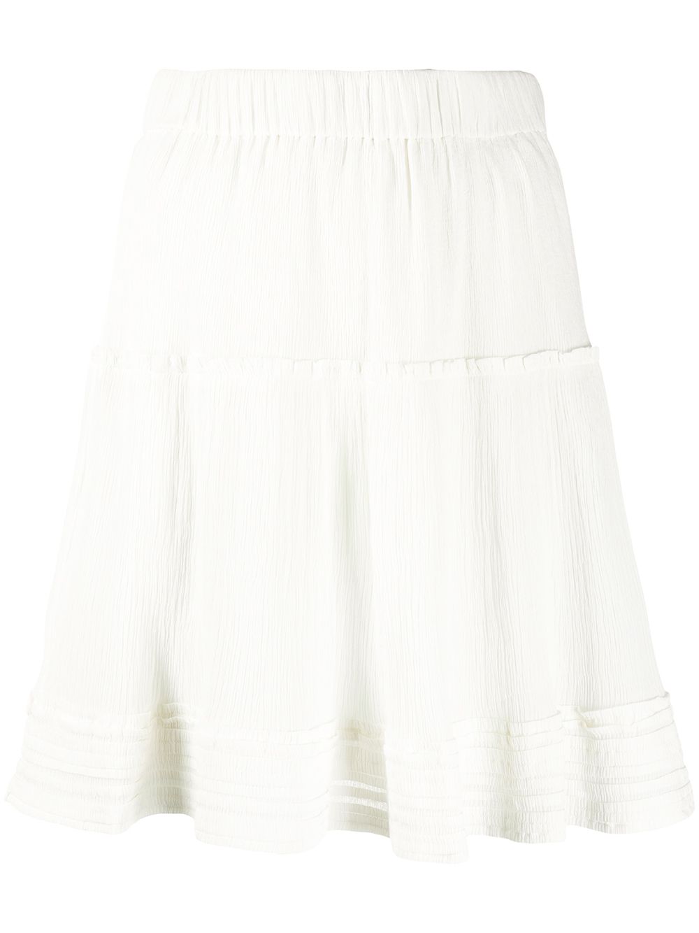 Isabel Marant Étoile Pleated-hem Crepon A-line Mini Skirt In White