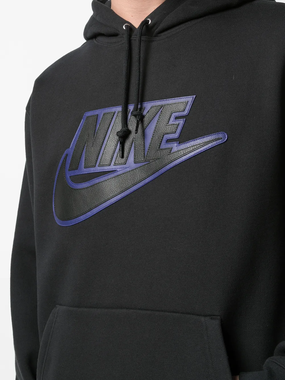 x Nike leather applique hoodie