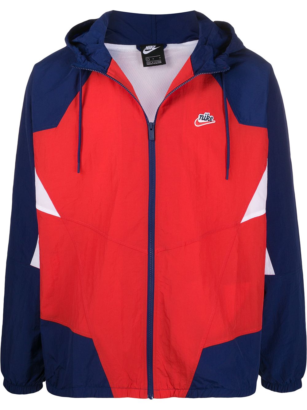 Nike Tri-colour Hooded Jacket In Red