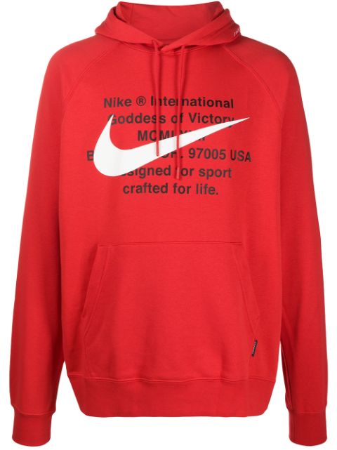 Nike Logo-print Hooded Sweatshirt In 657 Red