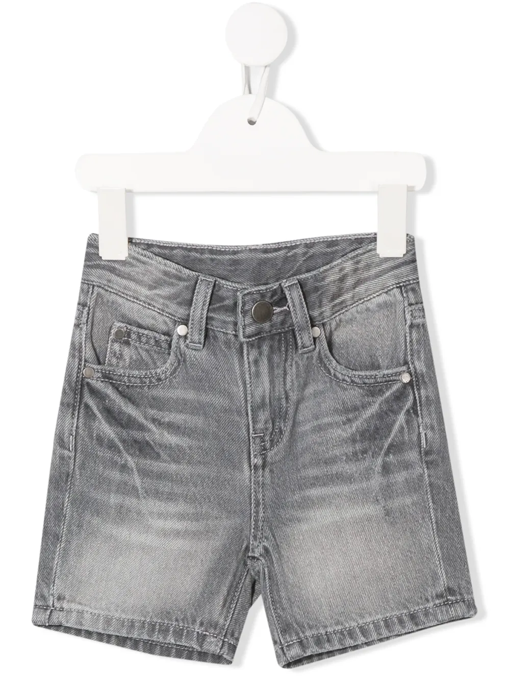 Stella Mccartney Kids' Faded Denim Shorts In Grey