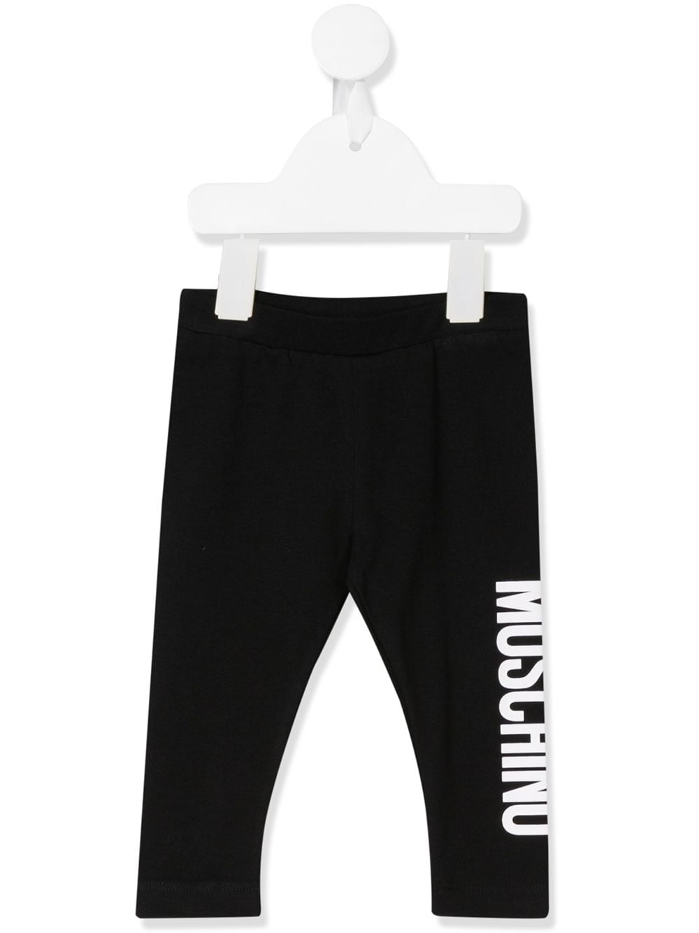 MOSCHINO TWO TONE LOGO PRINT LEGGINGS