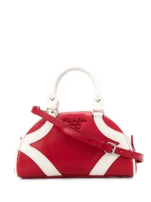 Prada 로고 장식 볼링 토트 백