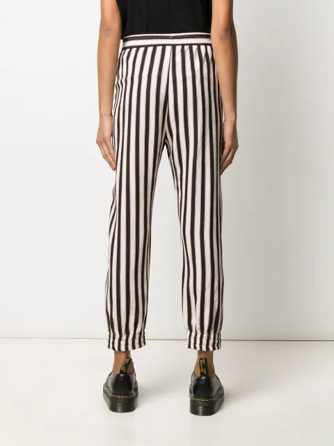 striped tapered trousers