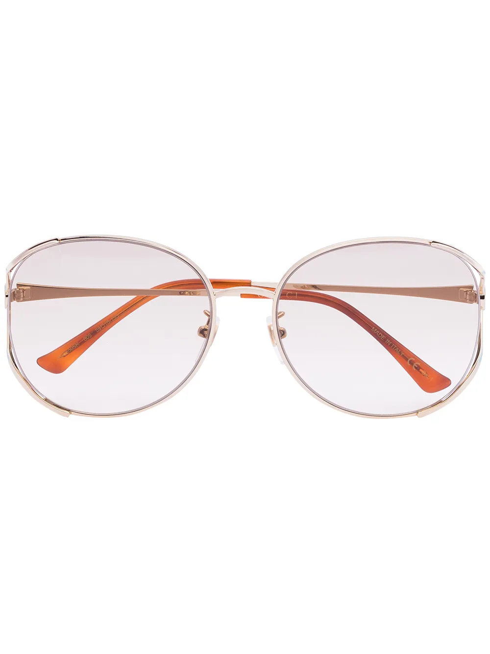 

Gucci Eyewear lentes de sol con armazón redonda - Dorado