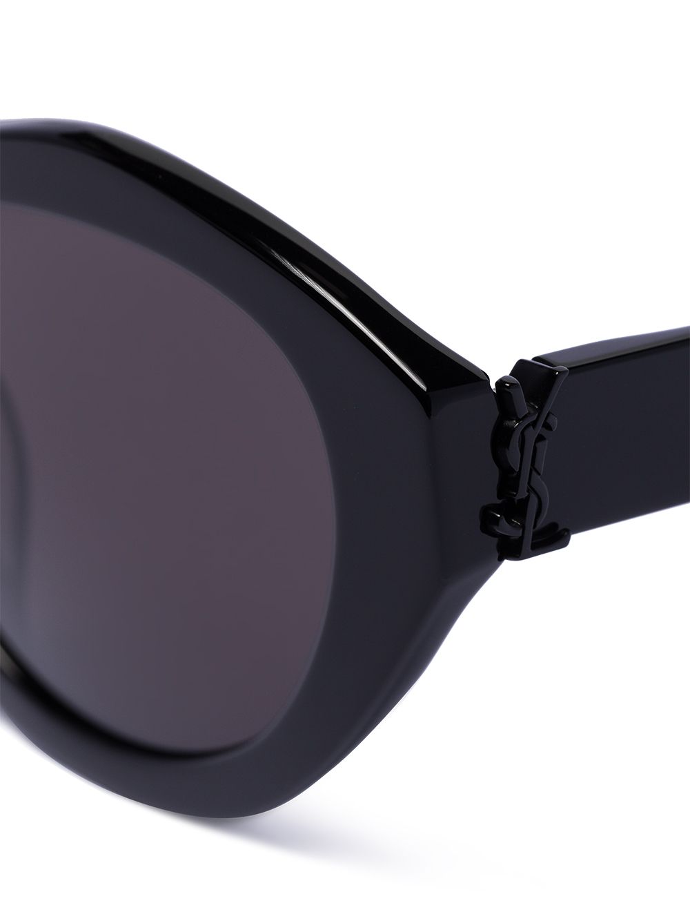 Shop Saint Laurent Hexagonal Sunglasses In Black