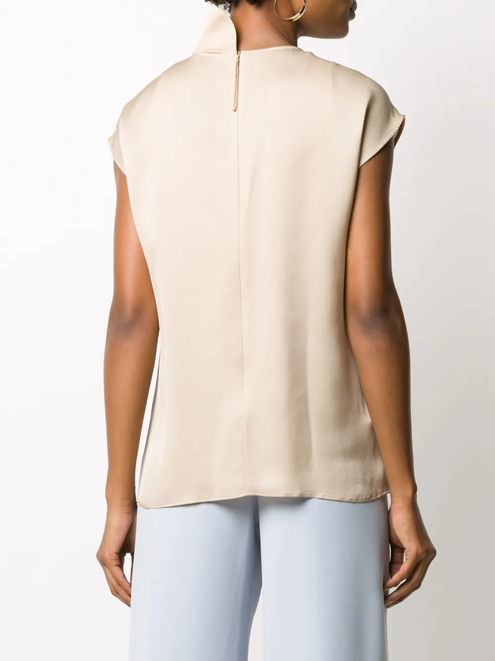 GIORGIO ARMANI SILK RUFFLE TRIM BLOUSE