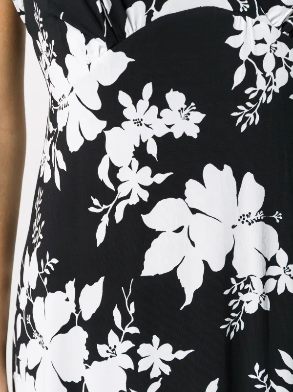 michael kors black and white floral dress