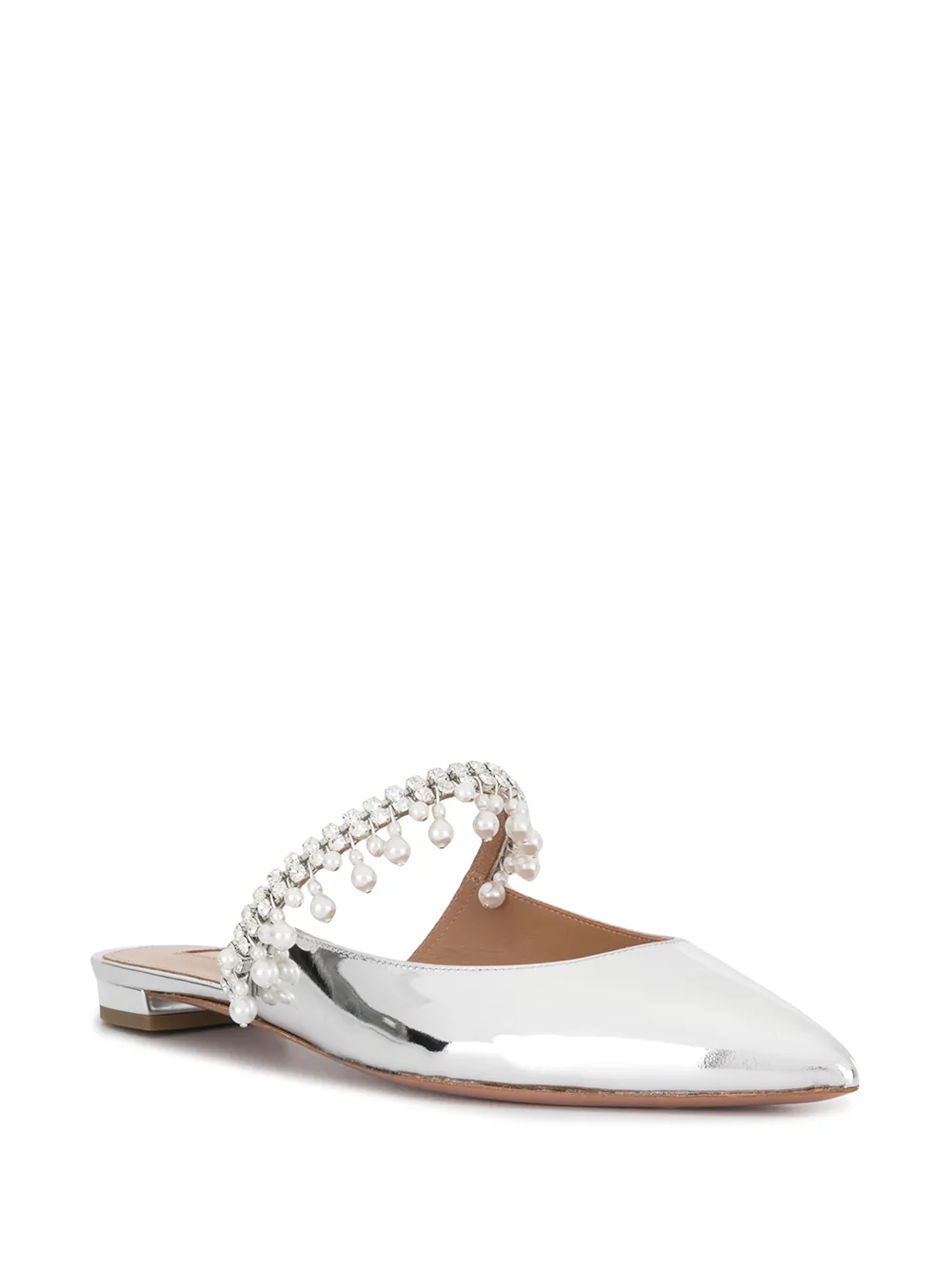 embellished mules flat