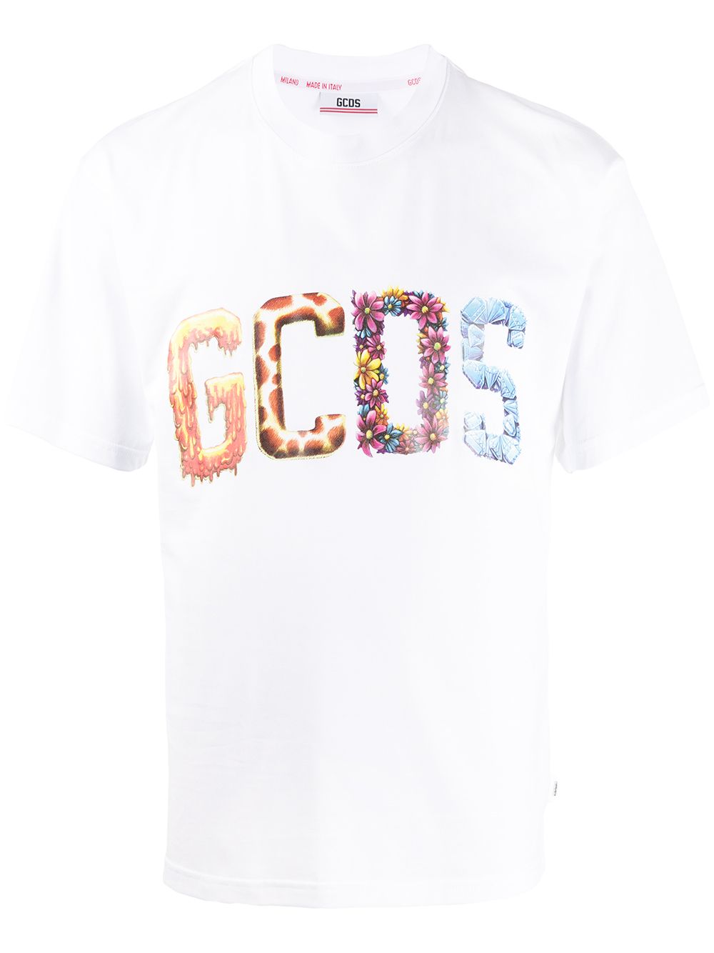 Gcds Logo Print T In Weiss