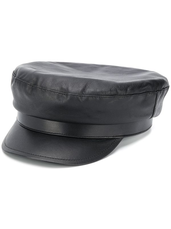 leather baker boy hat