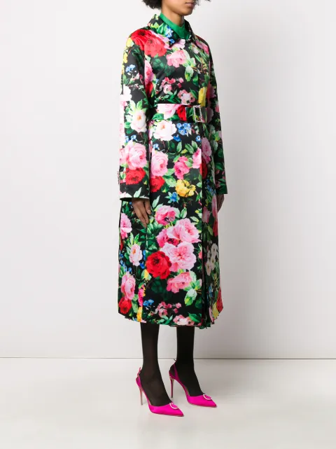 floral trench coat