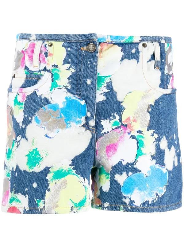 painted denim shorts