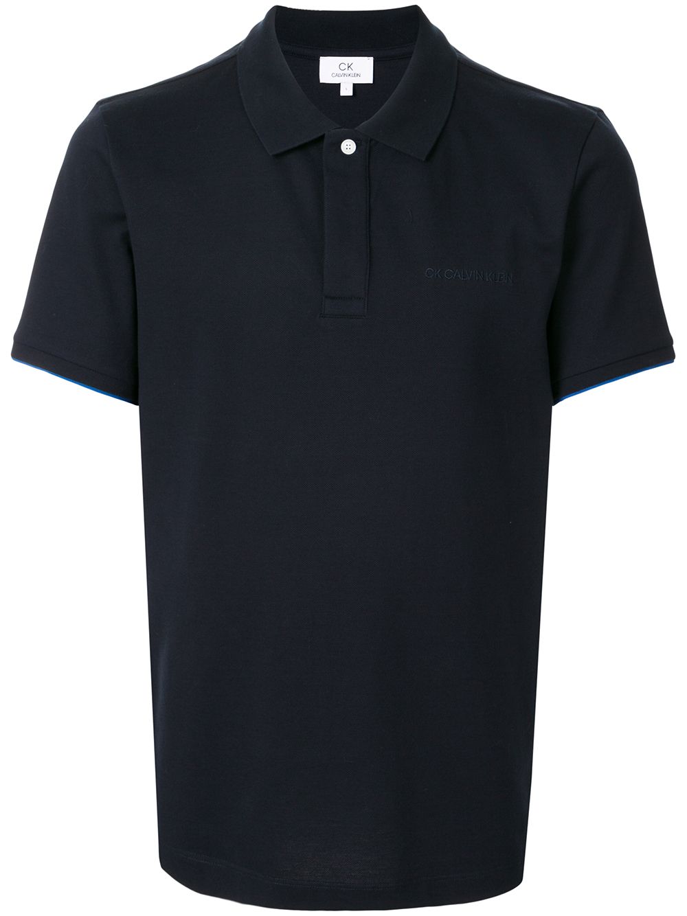 Ck Calvin Klein Logo Embroidered Polo Shirt In Blue
