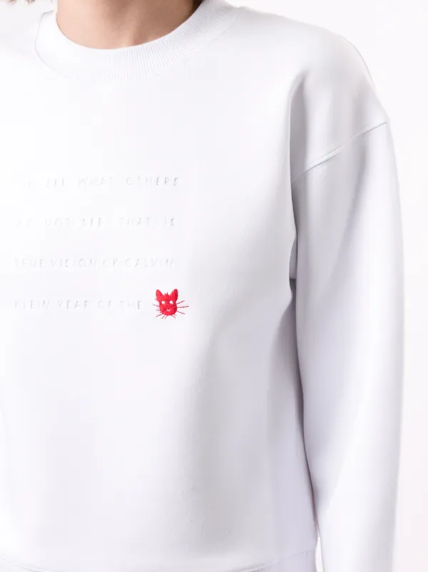 white slogan sweatshirt
