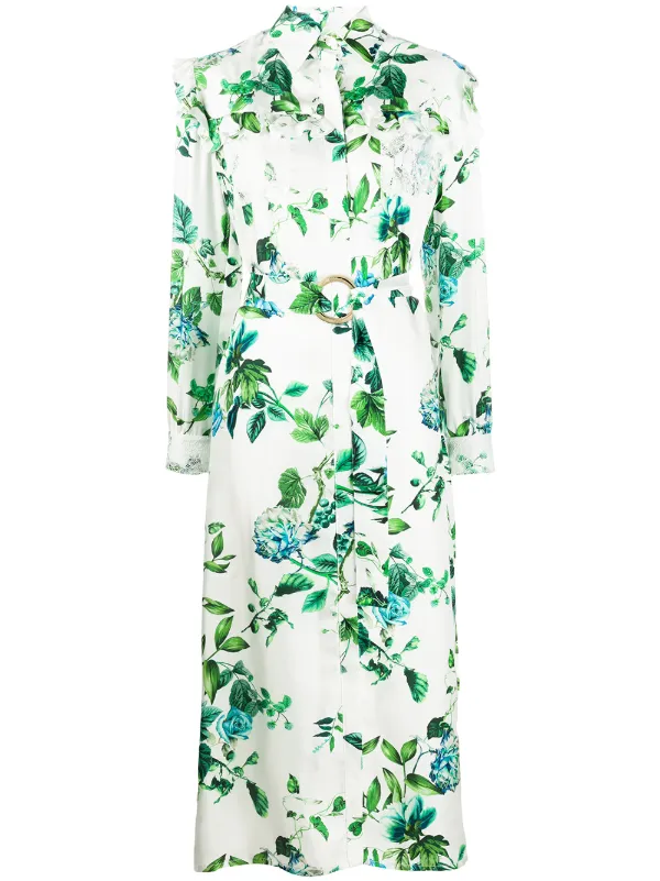 silk print shirt dress