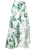 Blumarine asymmetric ruffled floral print skirt - White