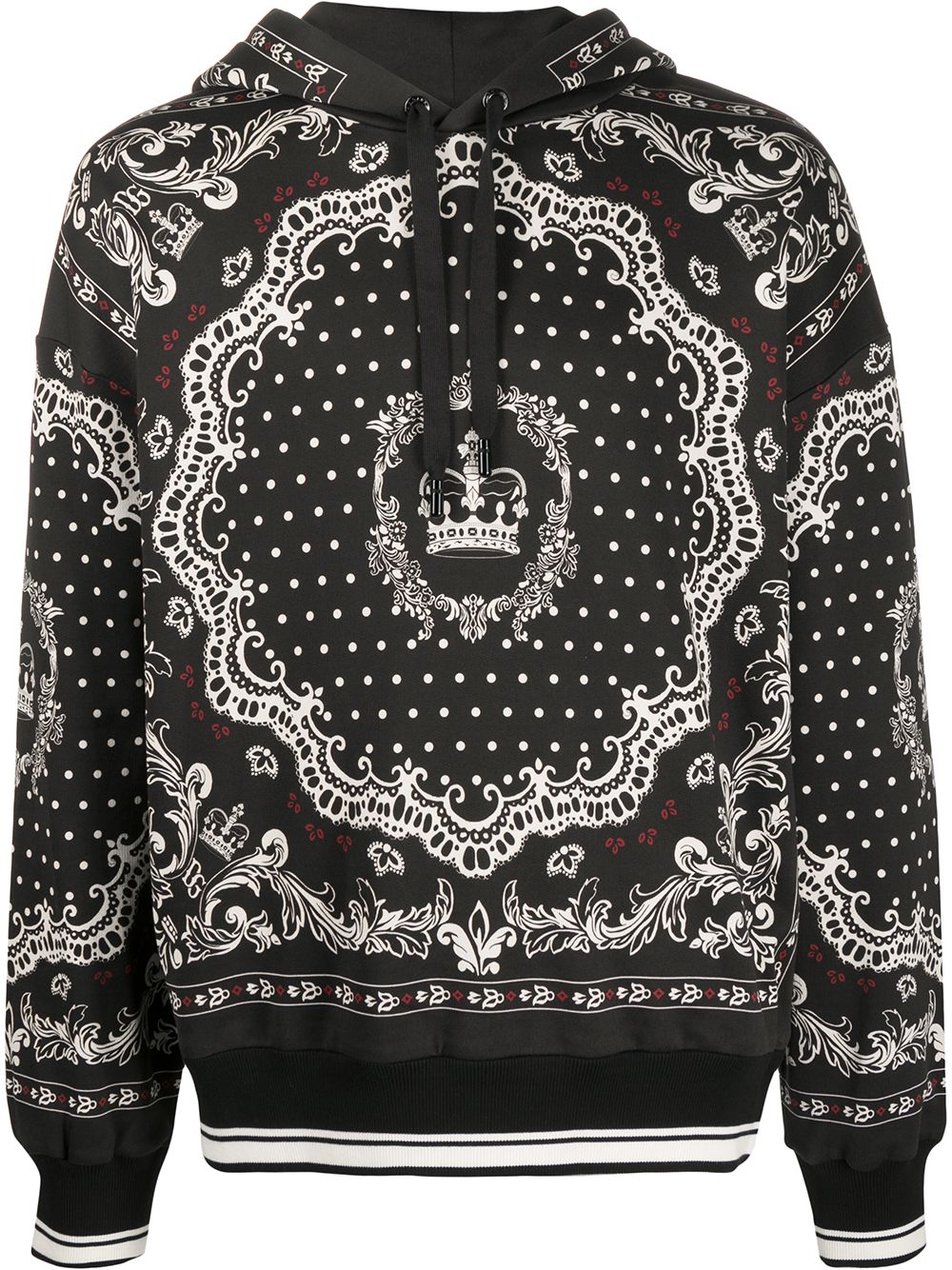 Shop Dolce & Gabbana Bandana Print Hoodie In Black