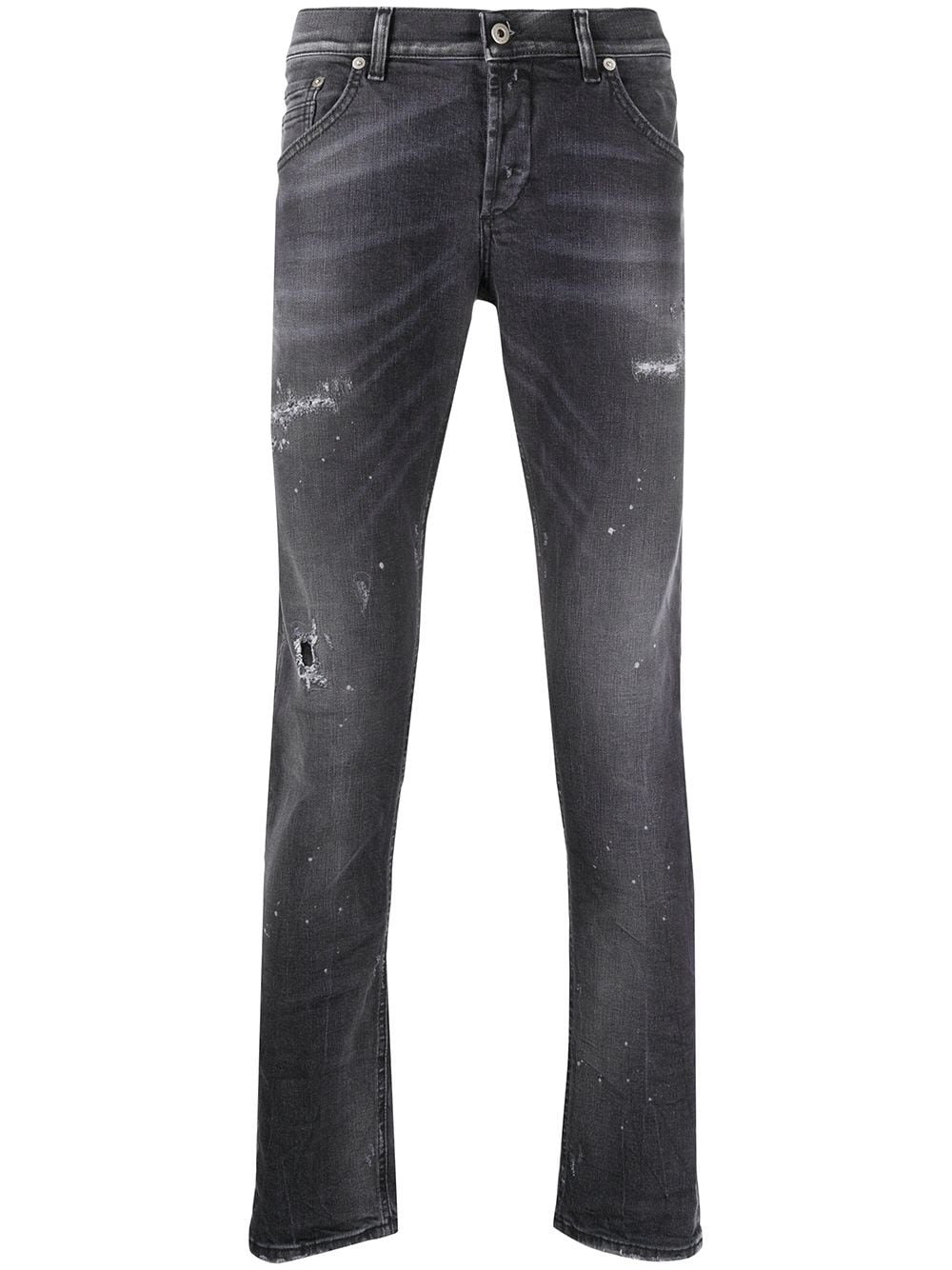 Dondup Distressed Slim-fit Jenas In Grey