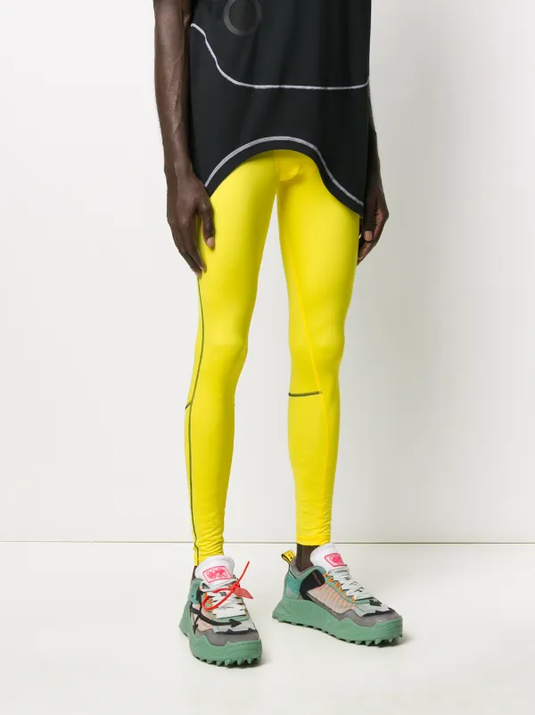 yellow nike off white leggings