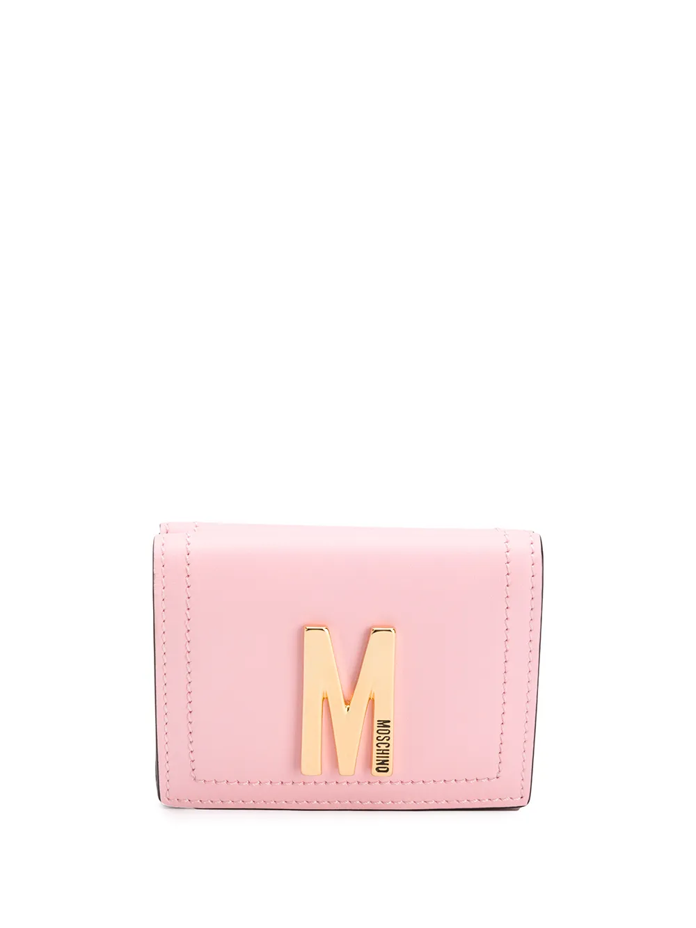 Moschino Kartenetui mit Logo-Schild - Rosa