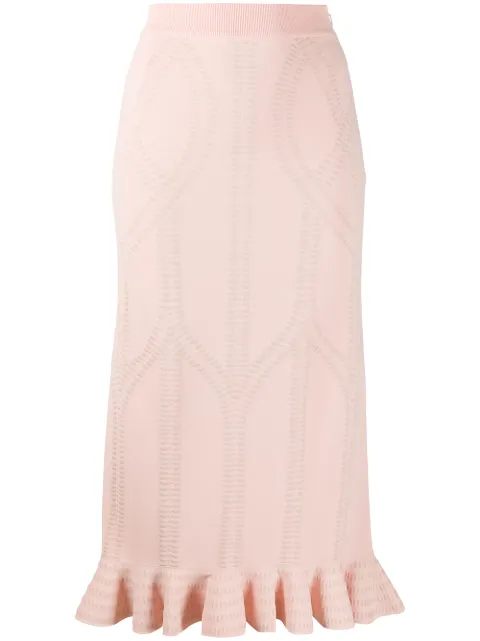 Alexander McQueen — textured knitted frilled skirt