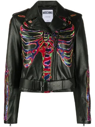 jacket with skeleton print