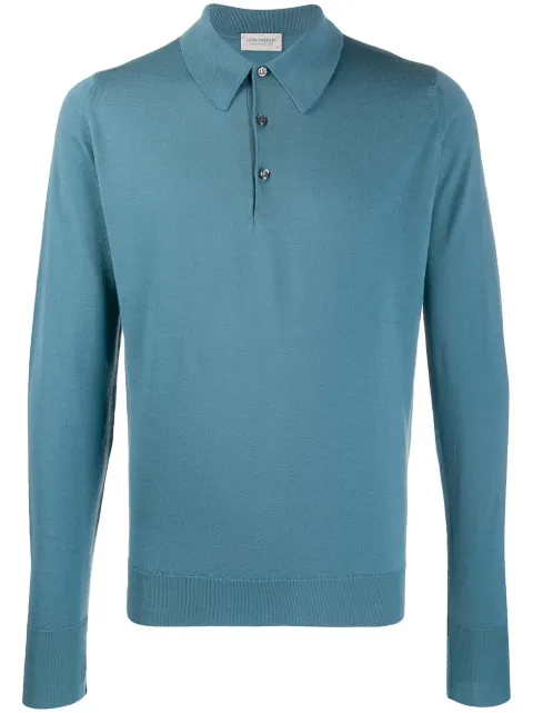 John Smedley long-sleeved knitted polo shirt