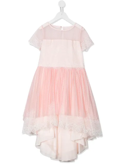 Aletta tulle asymmetric hem dress
