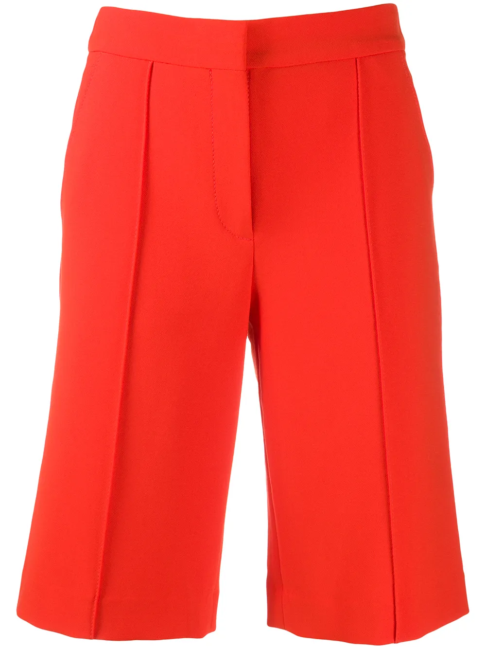 Victoria Beckham Piped Seam Knee Length Shorts In Orange