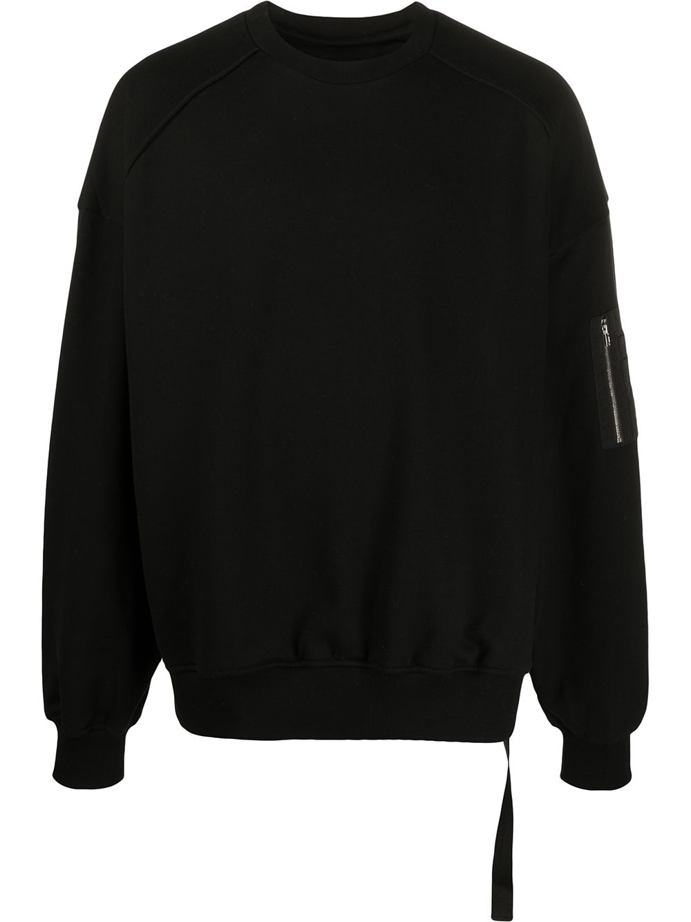 Juunj Long Sleeve Zipped Pocket Sweater In Black