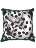 Fornasetti High Fidelity silk cushion - White