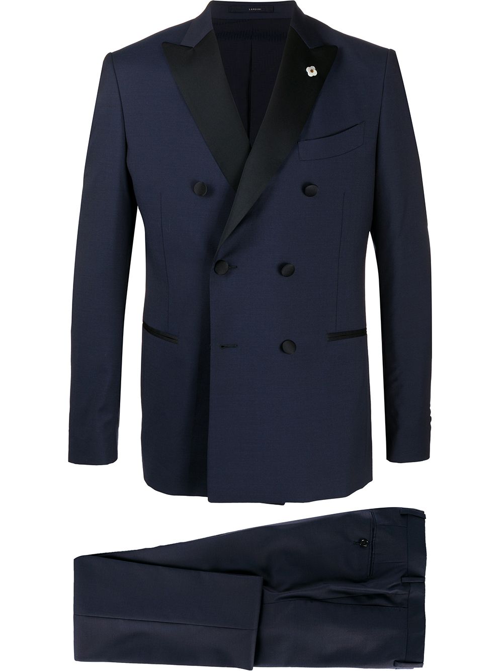 Shop Lardini Two-piece Dinner Jacket In Blue