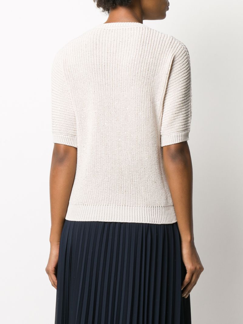 Shop Peserico Embellished Knit Jumper In Neutrals