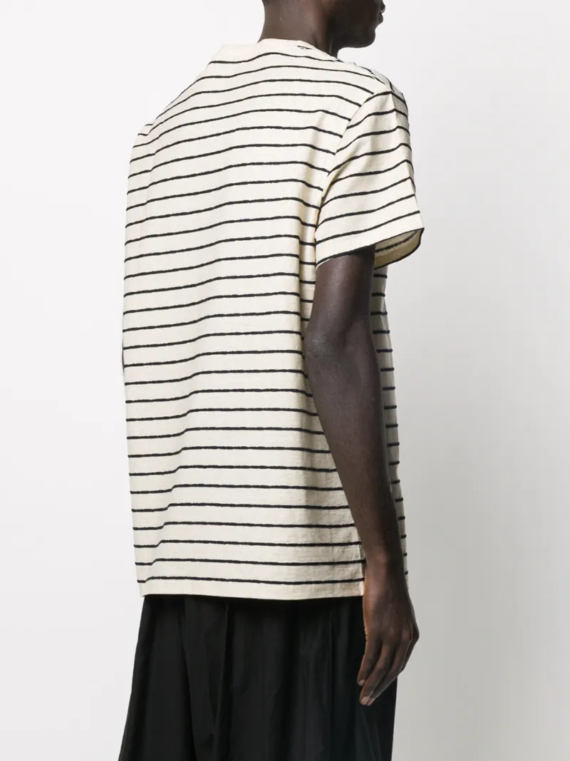 LOEWE EMBROIDERED ANAGRAM STRIPED T-SHIRT