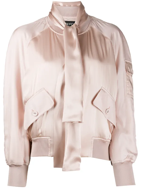 pink satin bomber jacket