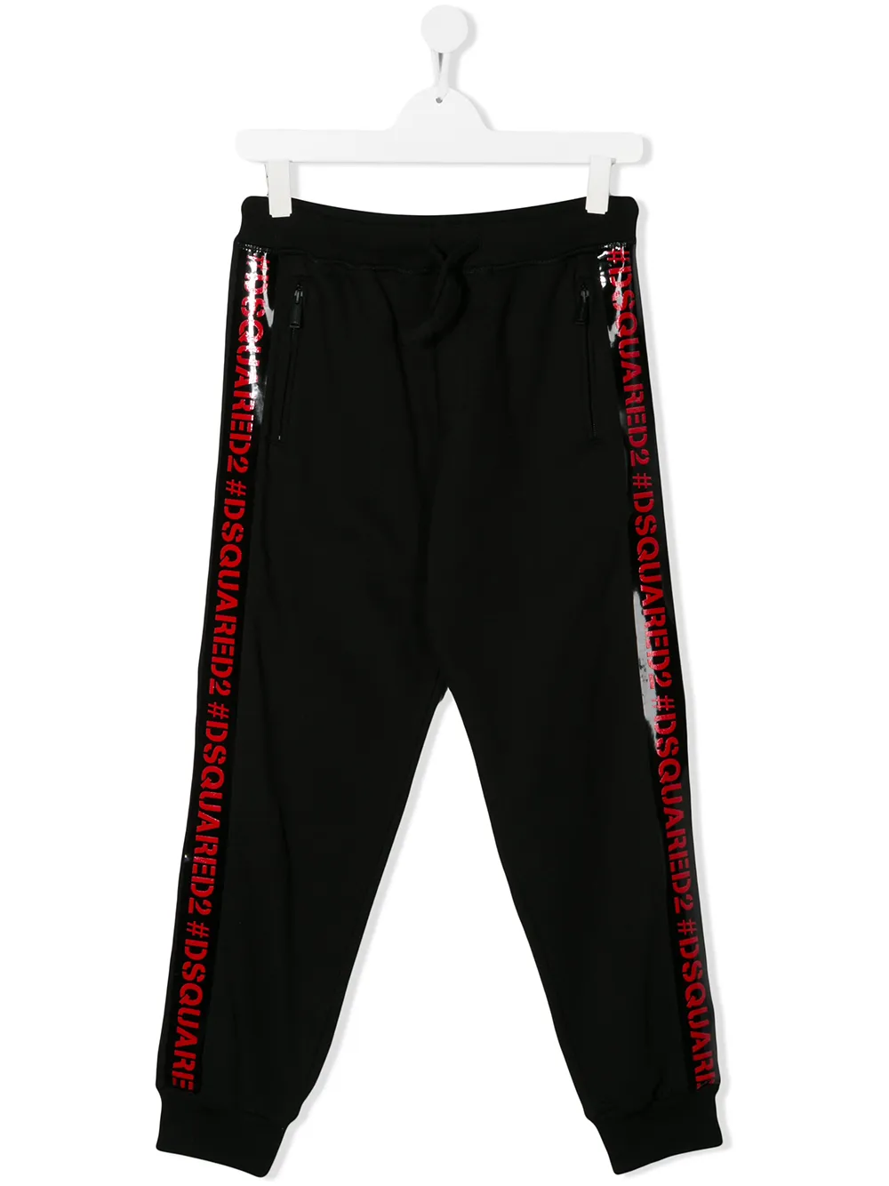 DSQUARED2 TEEN HASHTAG LOGO TRACK PANTS