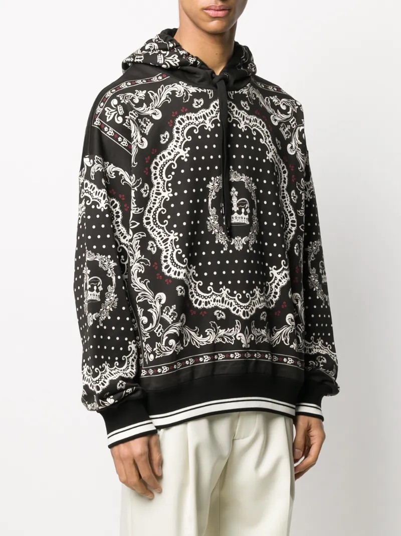DOLCE & GABBANA BANDANA-PRINT HOODIE