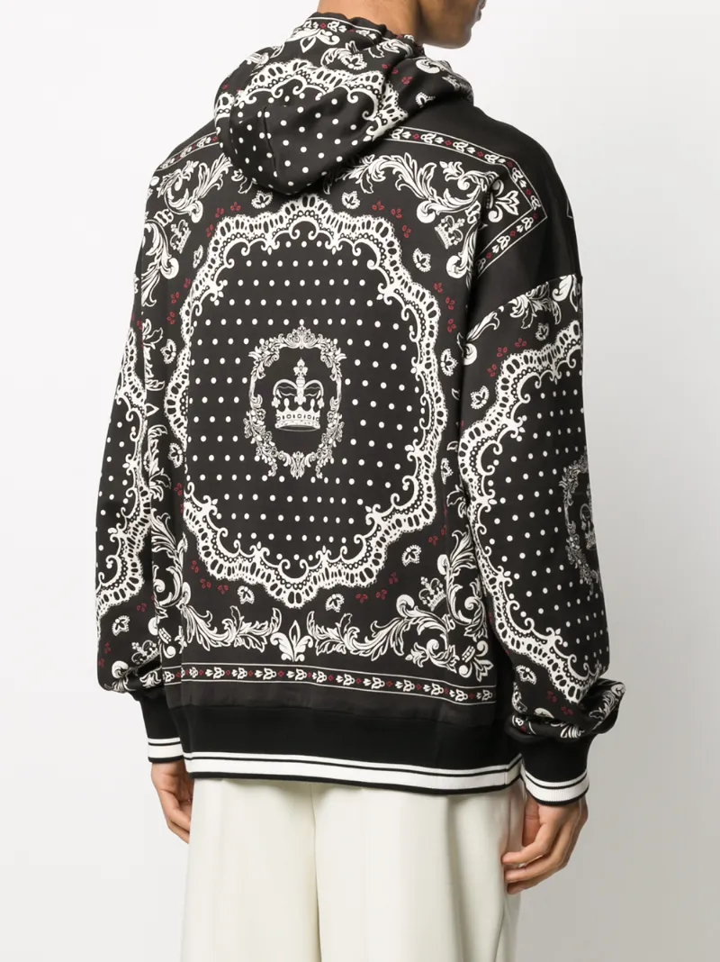 DOLCE & GABBANA BANDANA-PRINT HOODIE