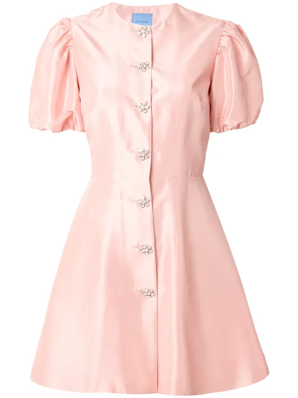 pink button dress