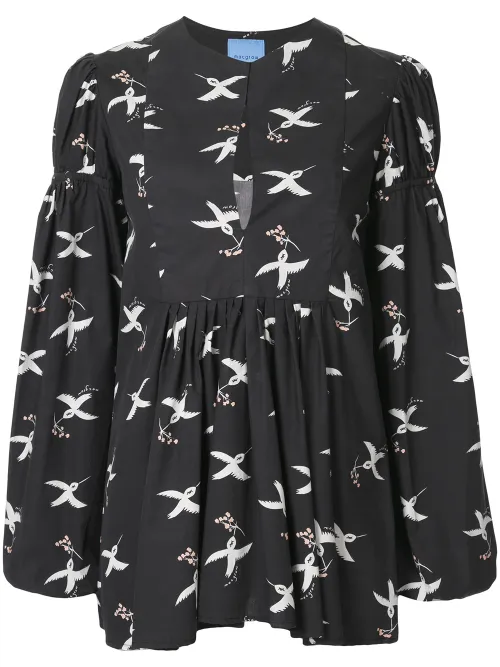 Blouse imprimée à manches évasées - Macgraw - Modalova