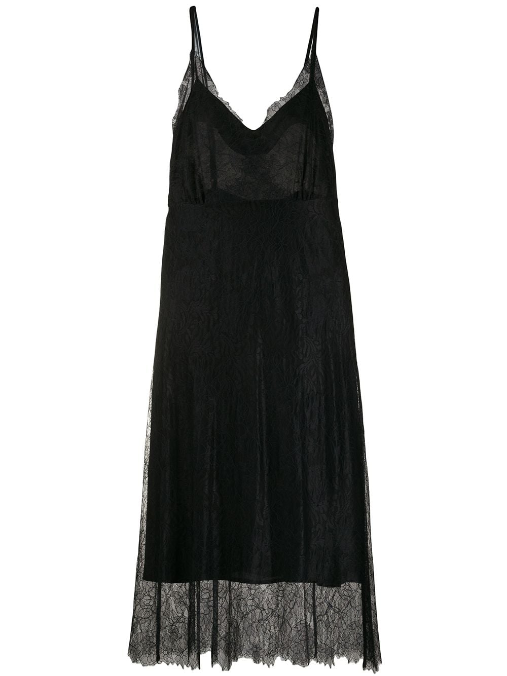 Beaufille Lace Layer Flared Dress In Black