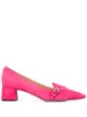 Image 1 of Prada logo plaque mid-heel loafers
