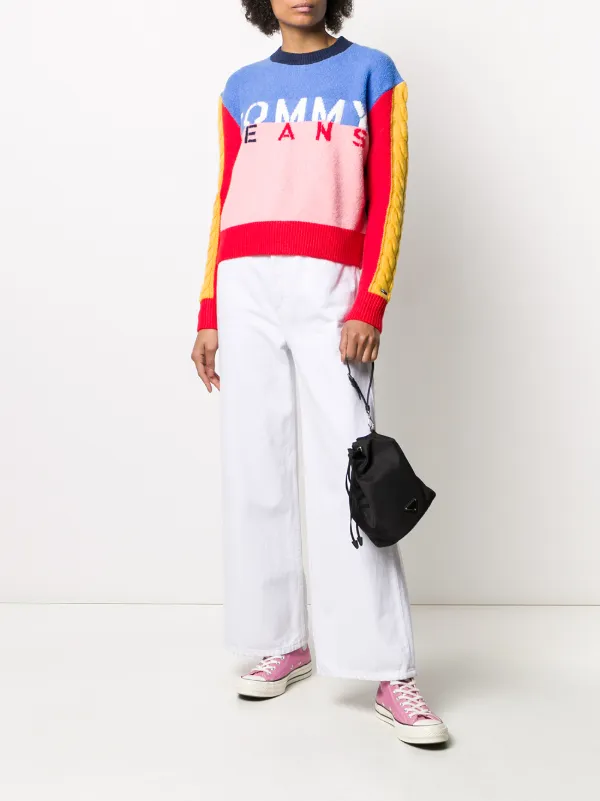 tommy jeans colour block jumper