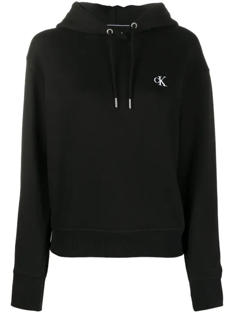Calvin Klein Jeans monogram logo embroidered hoodie